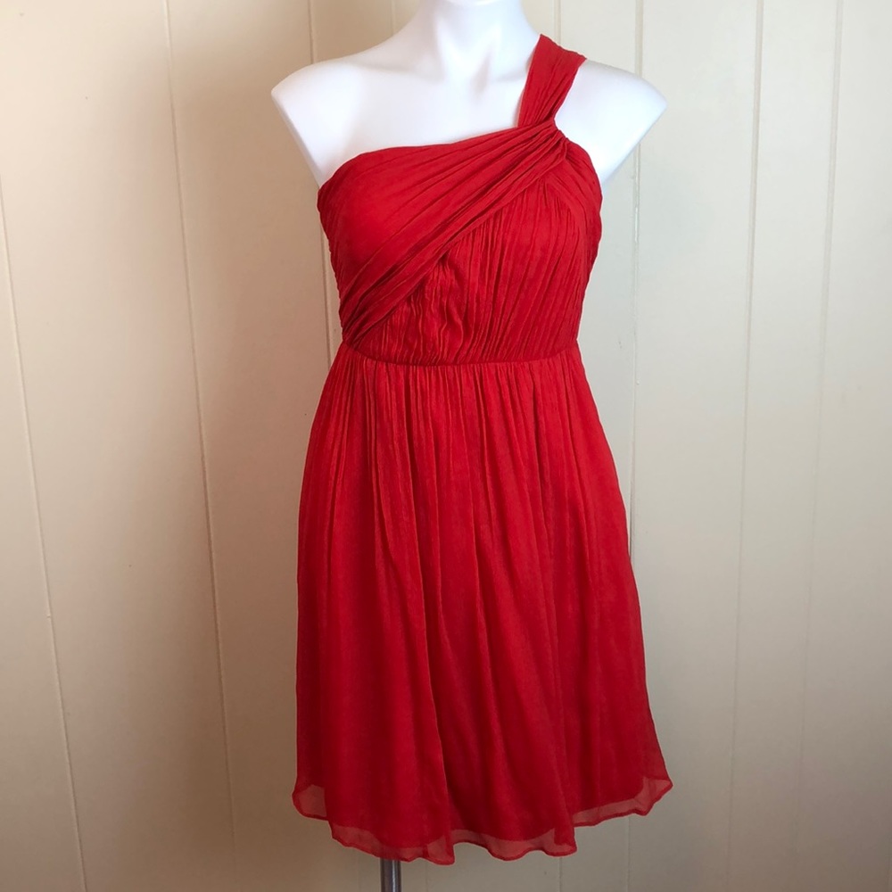J Crew One Shoulder Sexy Silk Party Dress - Picture 1 of 5
